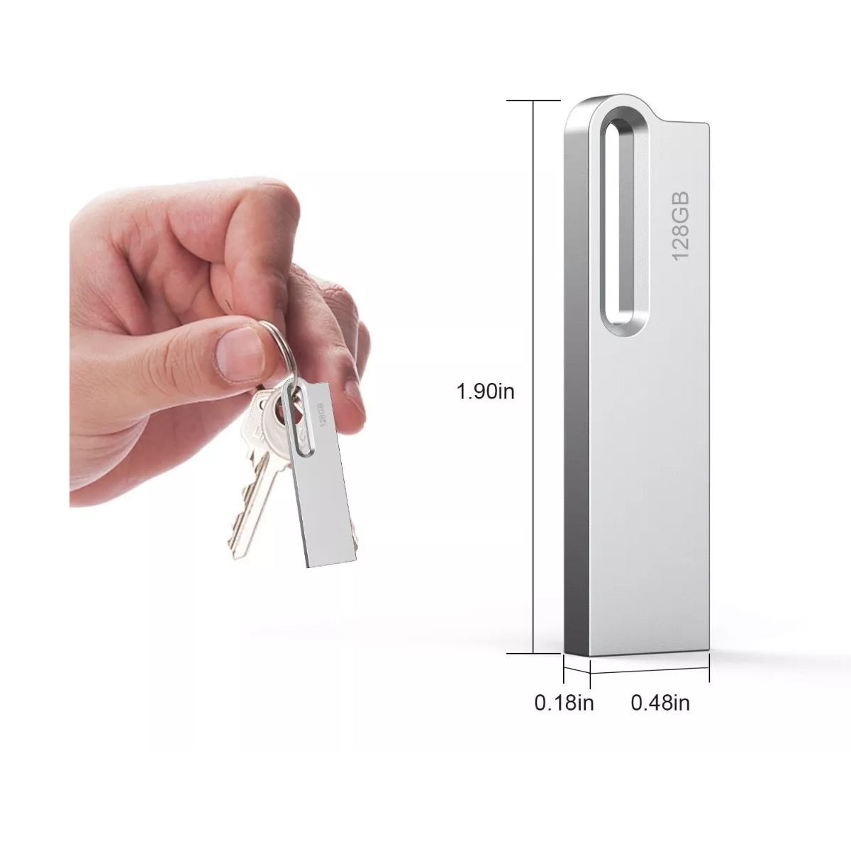 Memoria Usb 128gb 2.0 Plateada