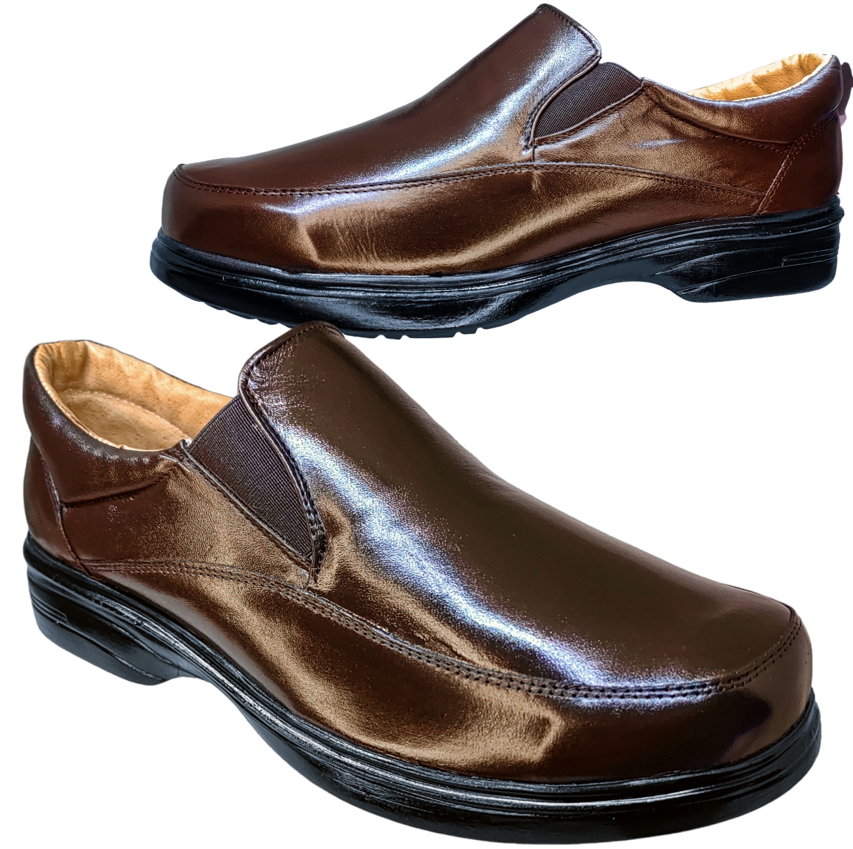 Calzado Especial Para Pie Delicado Y Diabético Para Hombre Color Café Mocasín.
