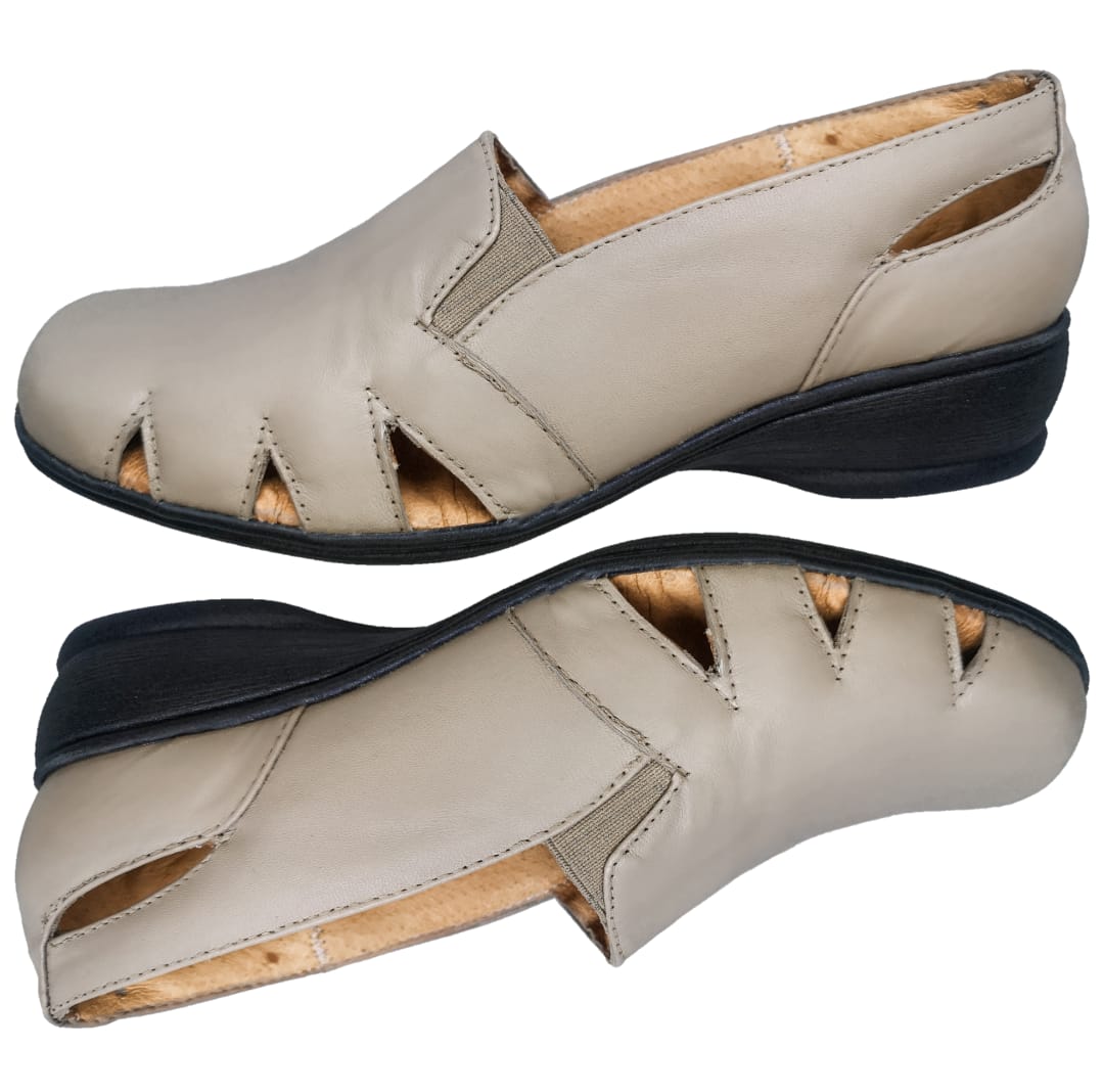 Calzado Tipo Huarache Para Pie Delicado Cabra Para Dama Color Camel.