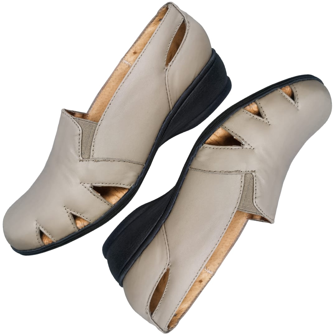 Calzado Tipo Huarache Para Pie Delicado Cabra Para Dama Color Camel.