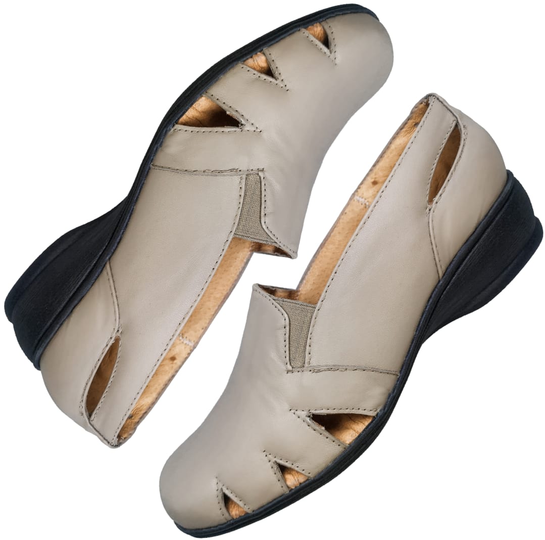 Calzado Tipo Huarache Para Pie Delicado Cabra Para Dama Color Camel.