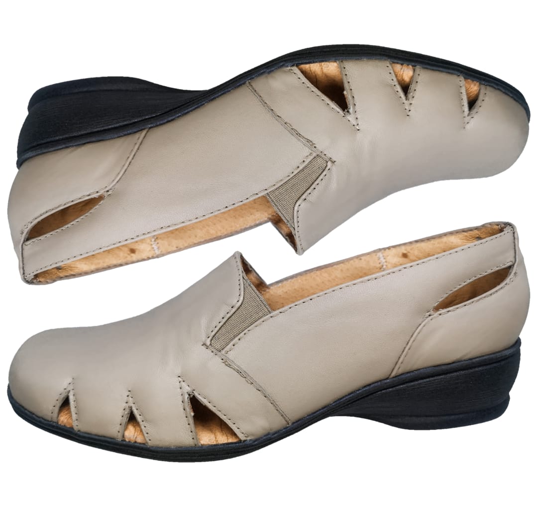 Calzado Tipo Huarache Para Pie Delicado Cabra Para Dama Color Camel.