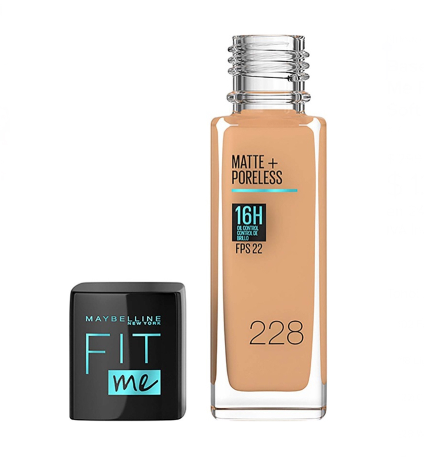 Base De Maquillaje Maybelline Fit Me Fps 22 Matte 30 Ml Tono 228 Soft tan.