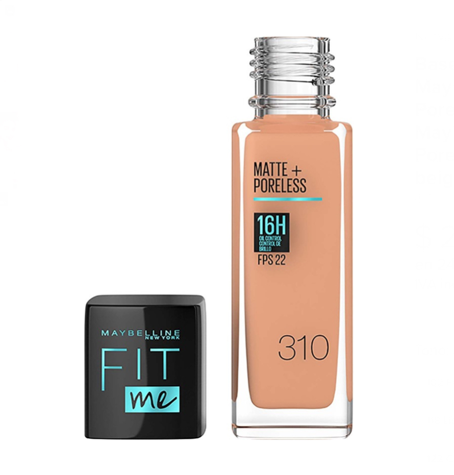 Base de maquillaje líquida Maybelline Fit Me Matte + Poreless Base De Maquillaje Maybelline Fit Me Matte + Poreless De 30ml tono 310 sun beige - 30mL 30g.