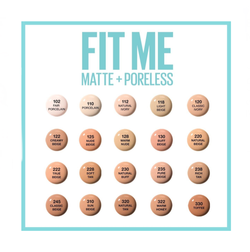 Base de maquillaje líquida Maybelline Fit Me Matte + Poreless Base De Maquillaje Maybelline Fit Me Matte + Poreless De 30ml tono 310 sun beige - 30mL 30g.