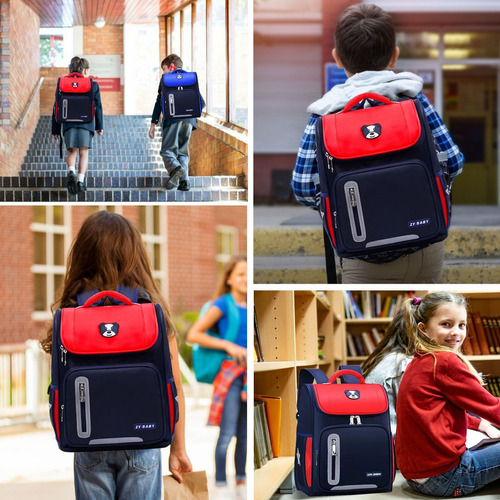 Mochila Escolar De Gran Capacidad Impermeable Primaria Con Parche Reflectante De Seguridad Preescolar Primaria Media Mochila Infantil Mochila Escolar