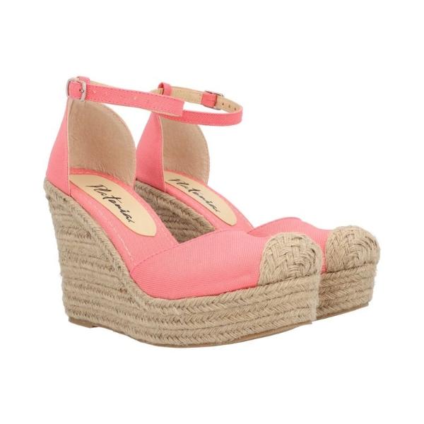 Alpargata De Plataforma Con Yute Para Mujer Color Coral