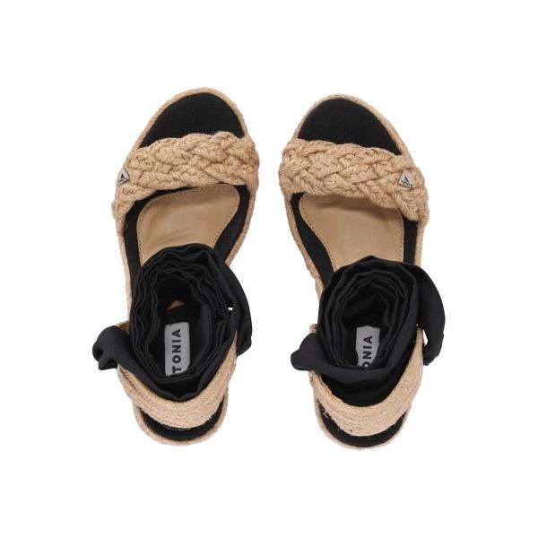 Alpargata De Plataforma Con Yute Ajuste Estilizado Para Mujer Color Negro