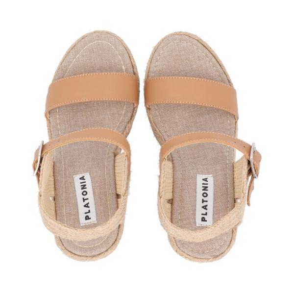 Alpargata De Plataforma Yute Natural Para Mujer Beige Con Látigo