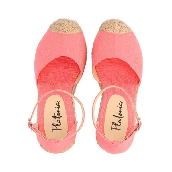 Alpargata De Plataforma Con Yute Para Mujer Color Coral