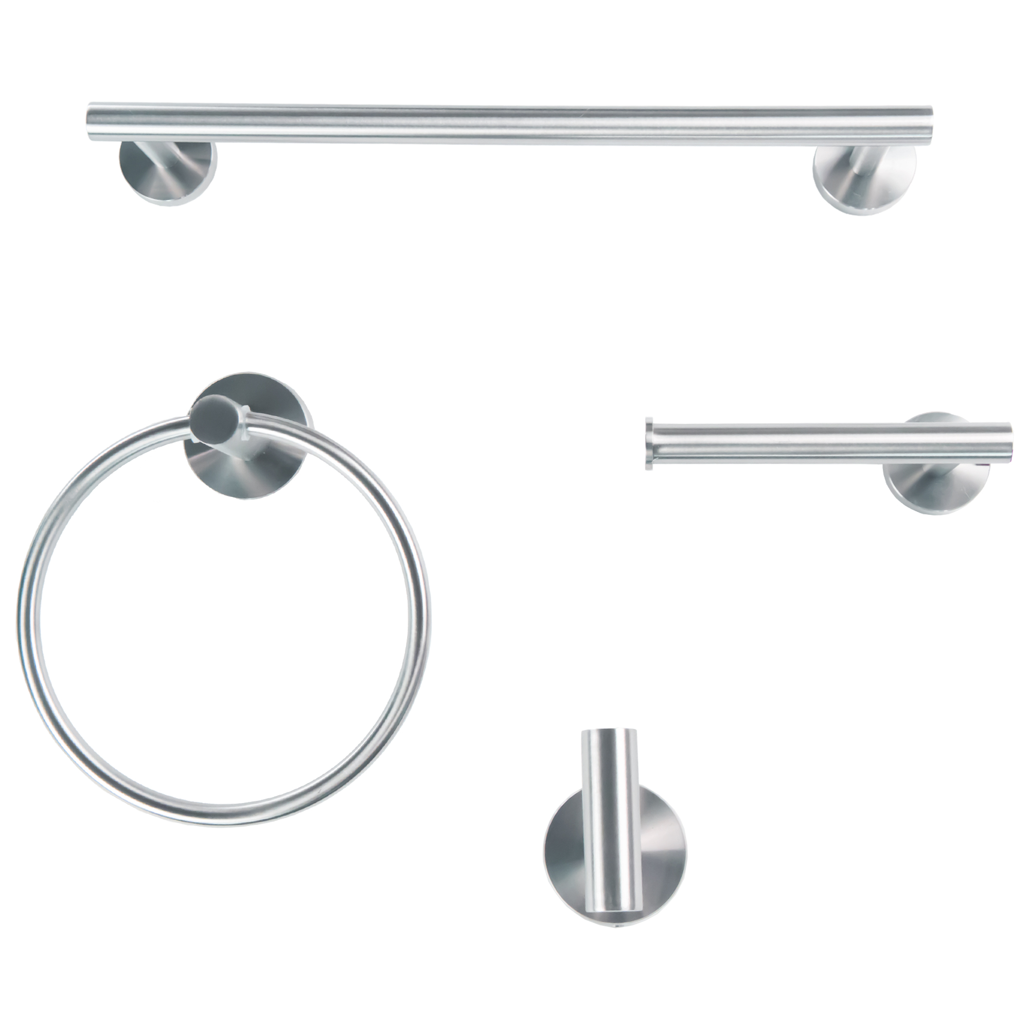 Meer - Set De 4 Accesorios Baño De Acero Inoxidable Satinado