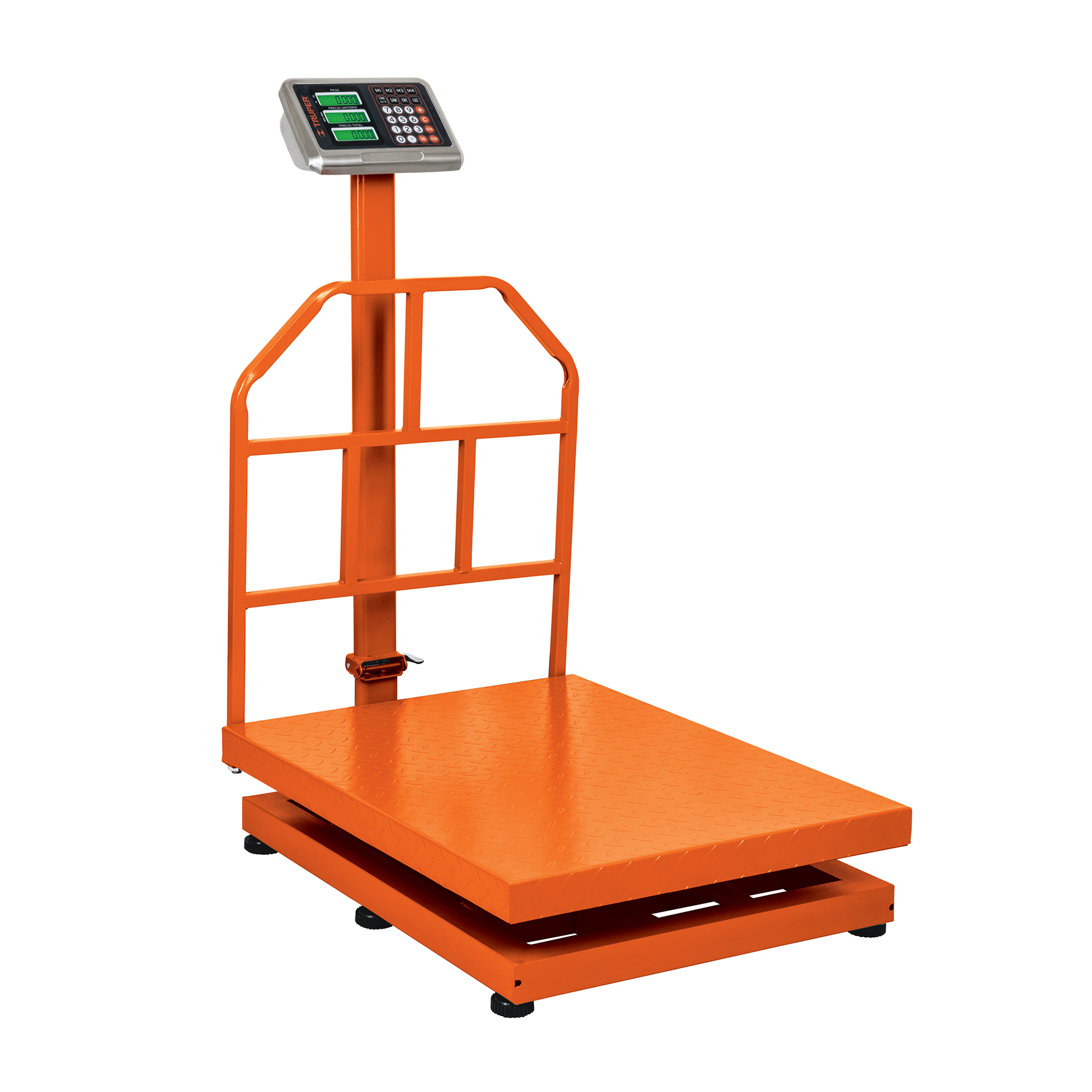 Báscula electrónica de plataforma Truper plegable 500 kg BAS500PLA naranja