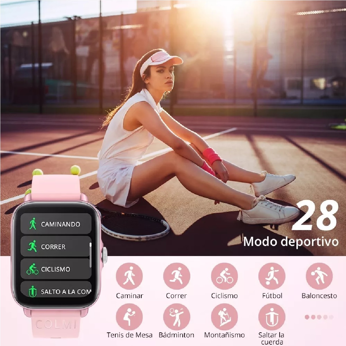 Reloj Inteligente Smartwatch Bluetooth Llamada Rosa.