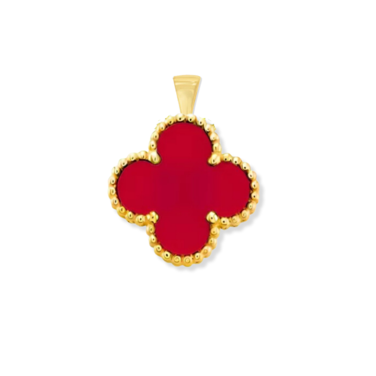 Dije Trébol Rojo, 10 Kilates. Oro Fino Joyería.