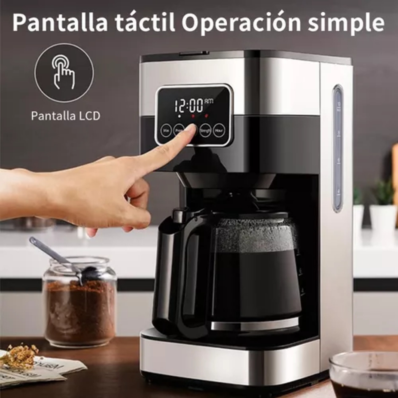 Xinest Cafetera De Goteo Programable Con Filtro Permanente Color Plateado
