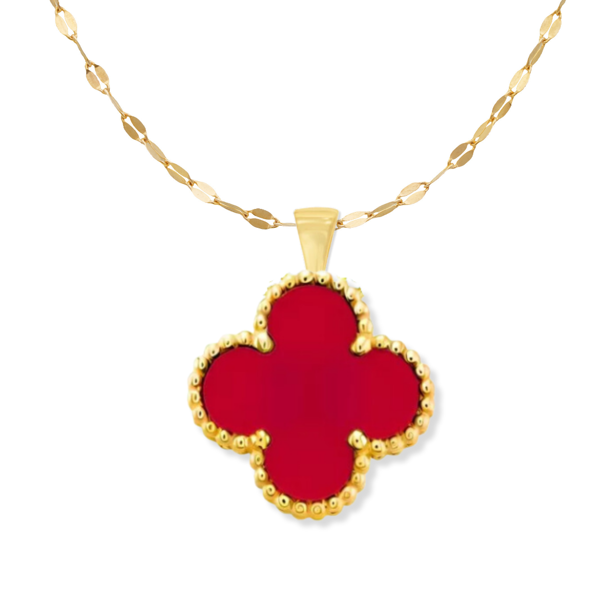 Dije Trébol Rojo, 10 Kilates. Oro Fino Joyería.