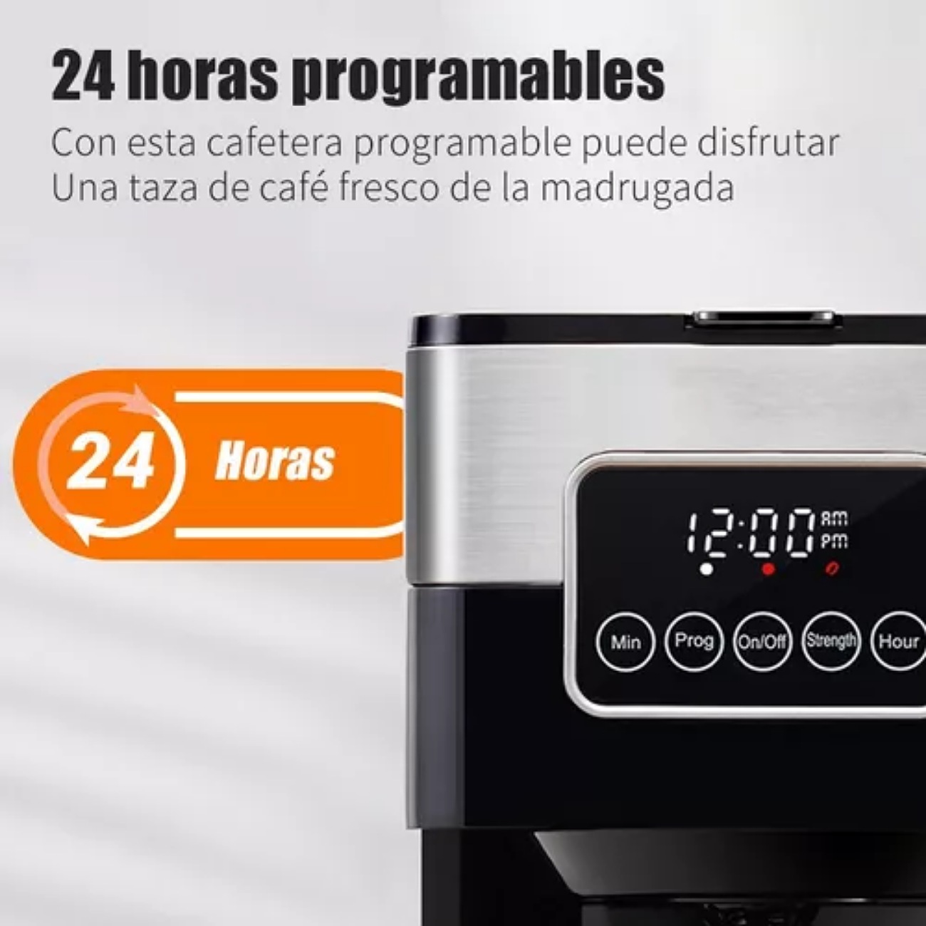 Xinest Cafetera De Goteo Programable Con Filtro Permanente Color Plateado