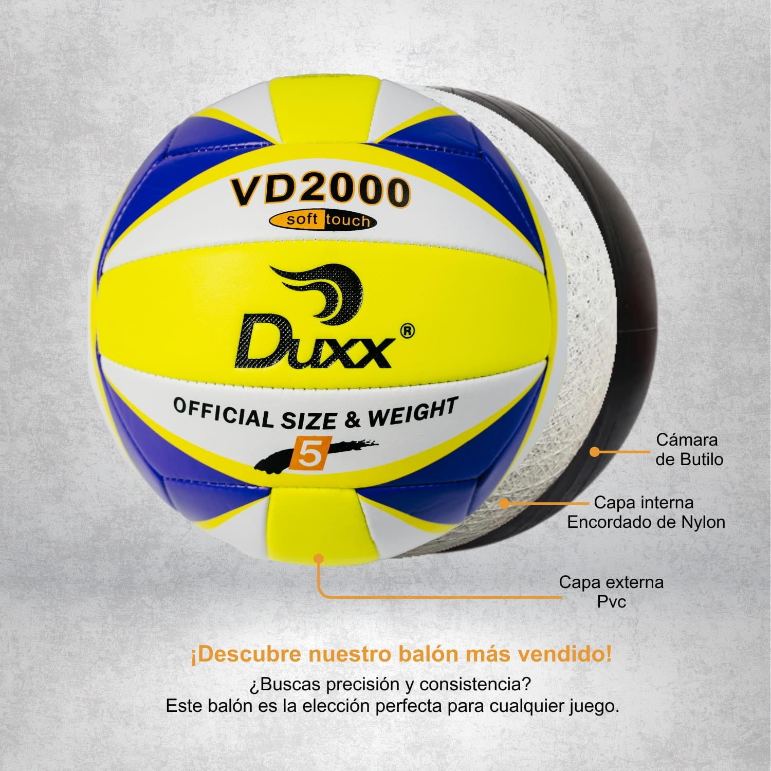 Balón Voleibol  DUXX PVC # 5 MOR/AMA