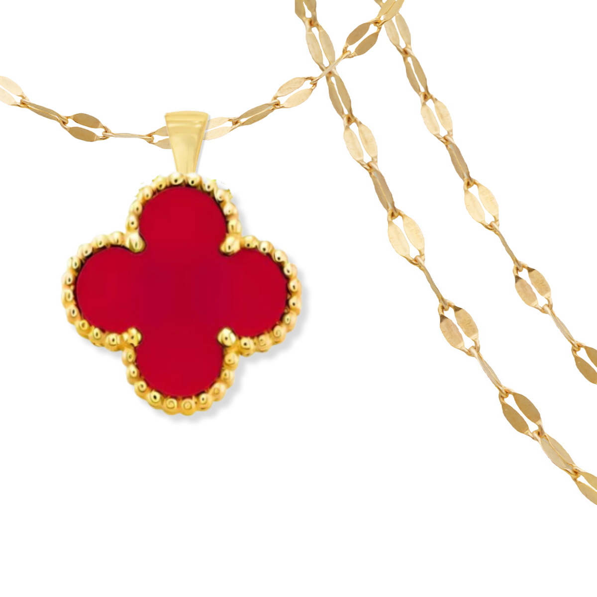 Dije Trébol Rojo, 10 Kilates. Oro Fino Joyería.