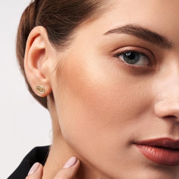 Aretes de oro 14K broquel Unicornios marca GIALLO jewelry joyería mexicana