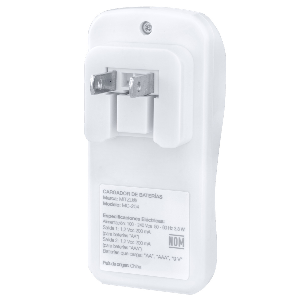 Cargador De Baterias Mitzu Aa/aaa/9 V/ni-cd/ni-mh Mc-204.