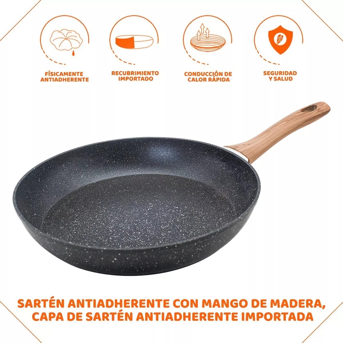 Sartén Antiadherente Cocina Menaje 20cm Aluminio Alemán.