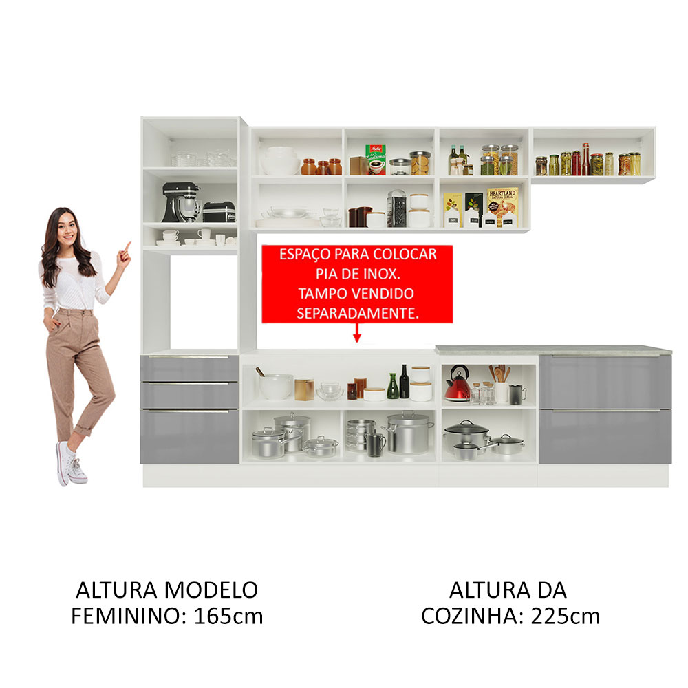 Cocina Integral Modular Madesa Lux 320cm BG.