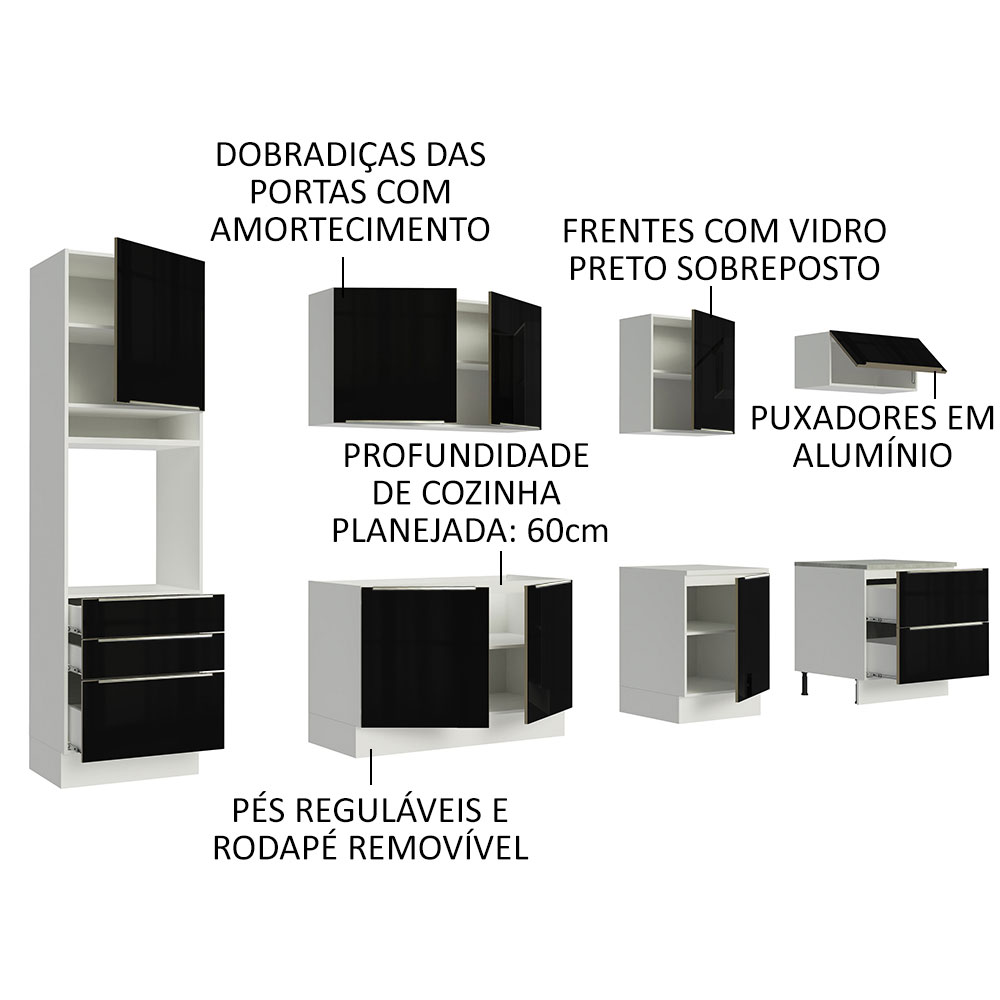 Cocina Integral Modular Madesa Lux 320cm BN.