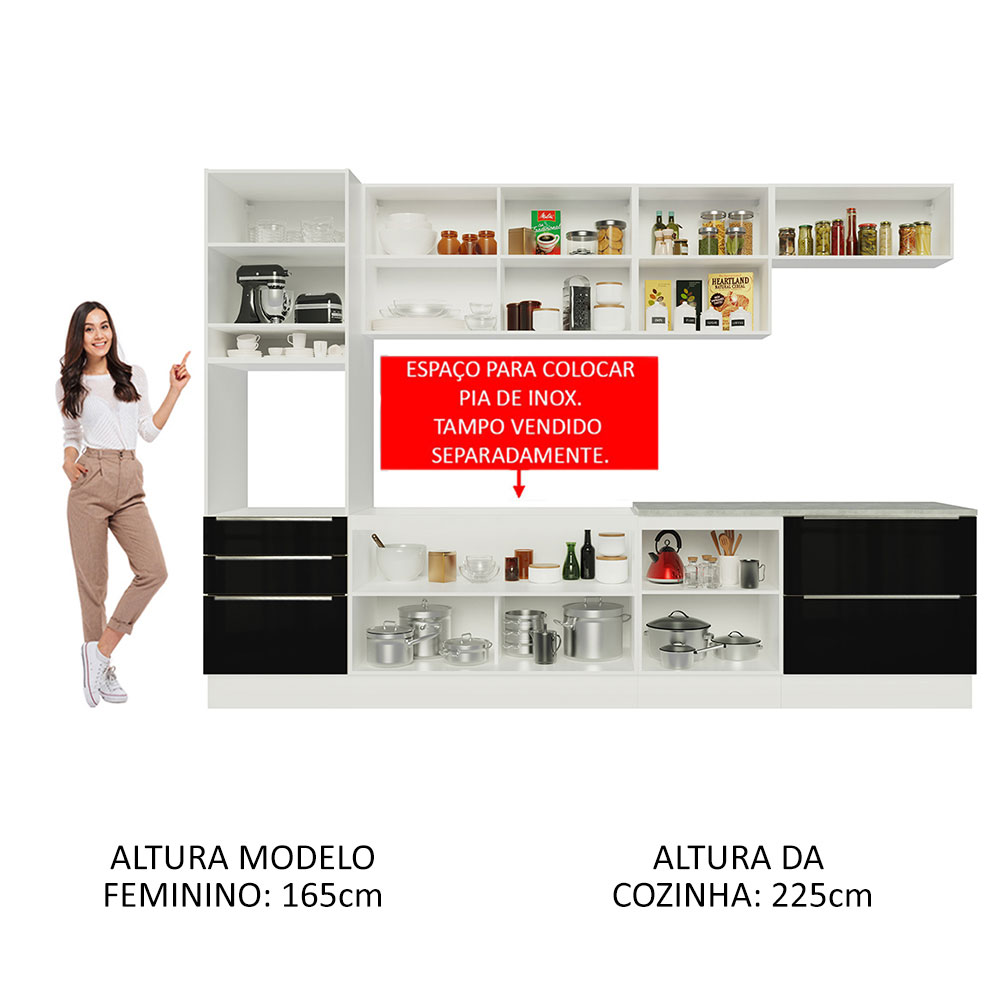 Cocina Integral Modular Madesa Lux 320cm BN.