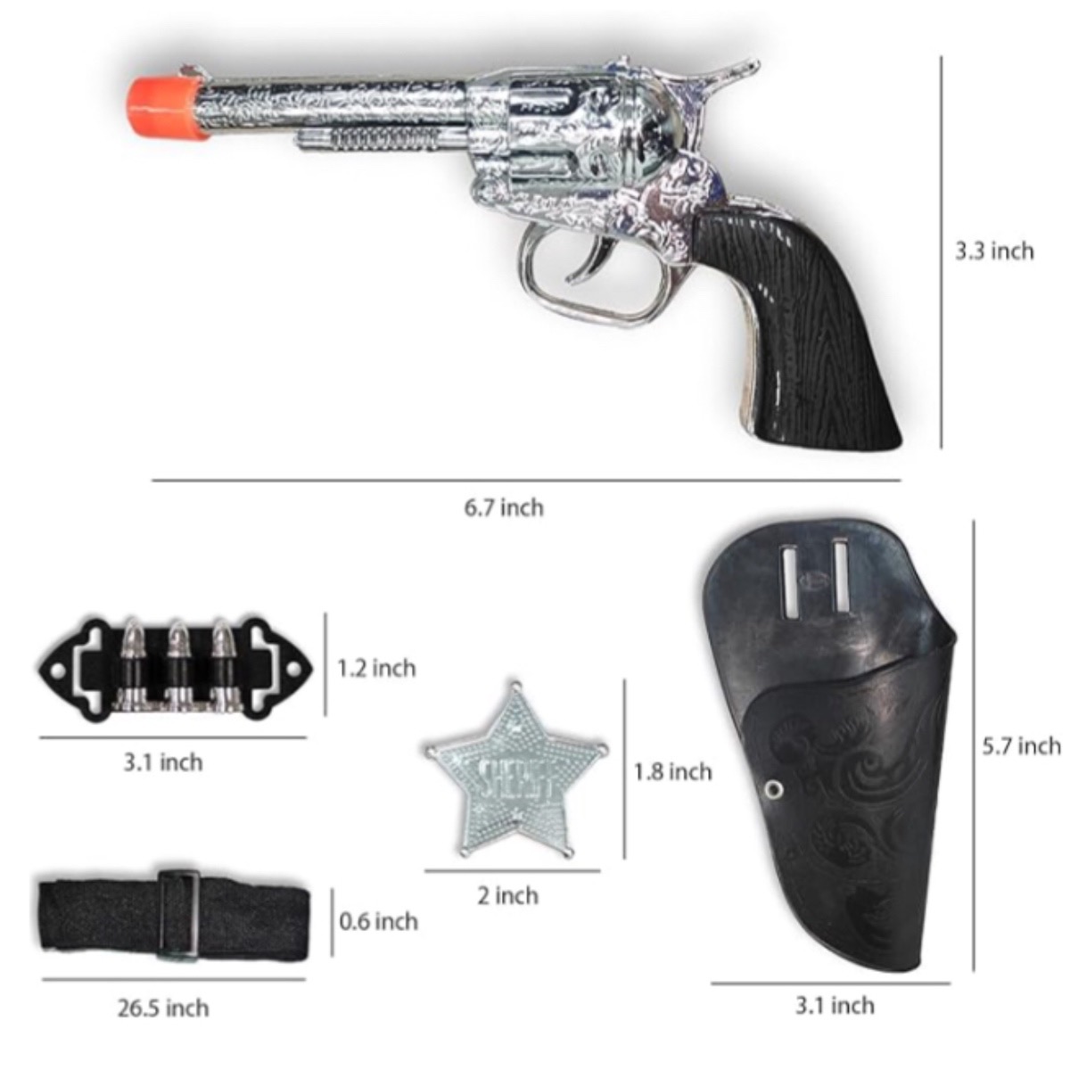2 Pistolas Vaqueras Pistola Revolver Juguete Disfraz.