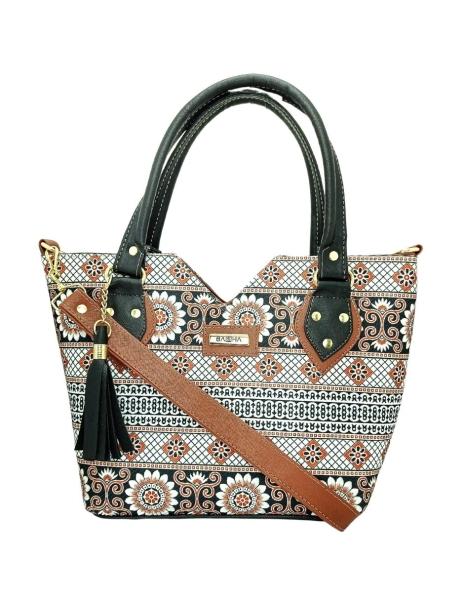 Bolsa artesanal de cuero vegano y yute