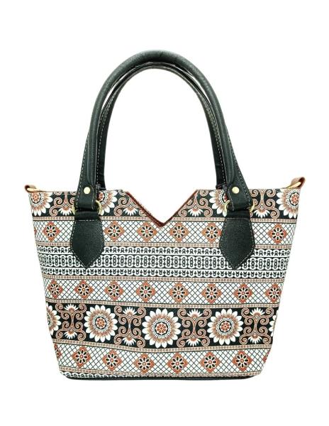 Bolsa artesanal de cuero vegano y yute