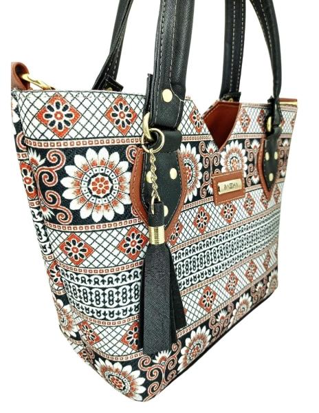 Bolsa artesanal de cuero vegano y yute