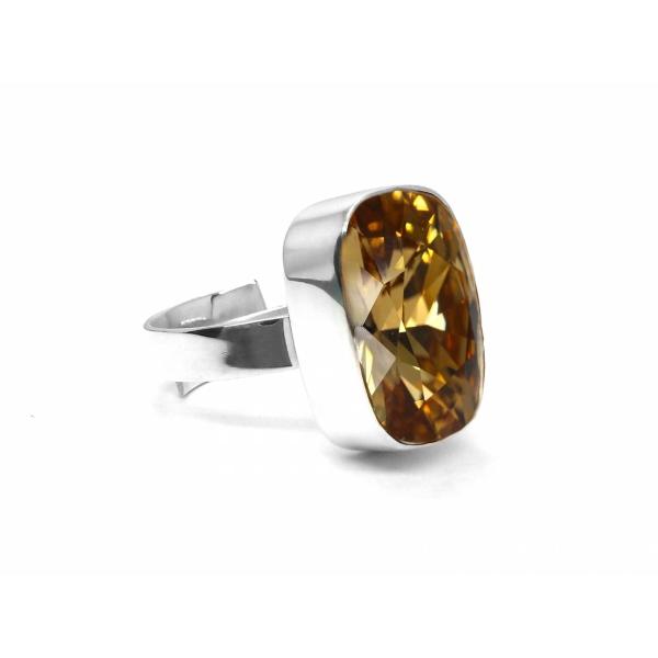 Anillo Ámbar de Plata .925 Joyería Zvezda