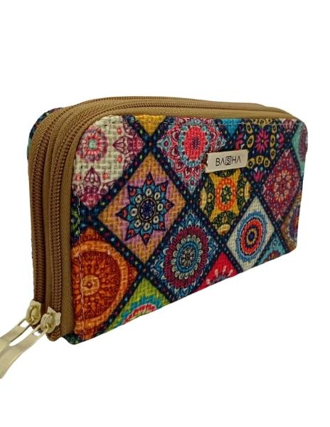 Juego de Bolsa y Cartera artesanales Sandy Bambú de yute