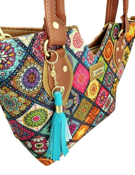 Juego de Bolsa y Cartera artesanales Sandy Bambú de yute