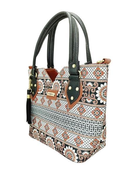 Bolsa artesanal de cuero vegano y yute