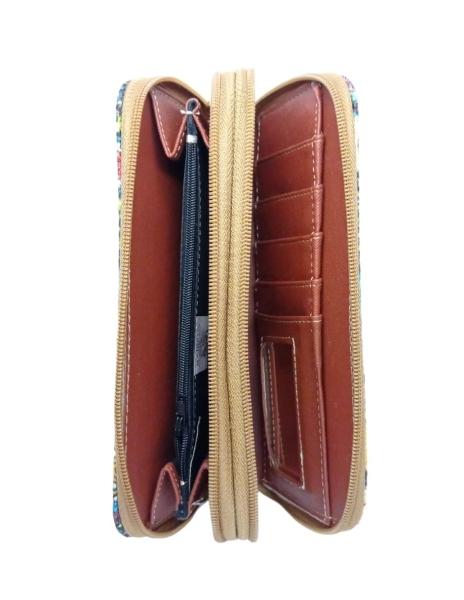 Juego de Bolsa y Cartera artesanales Sandy Bambú de yute