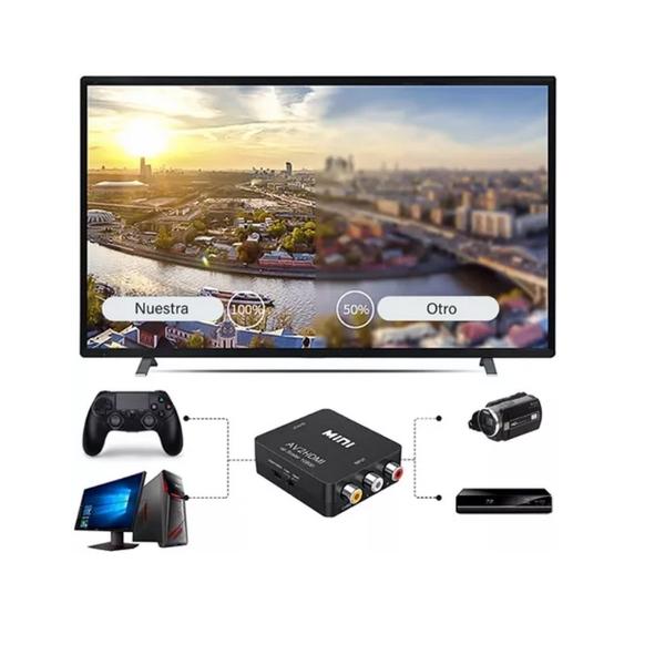 Adaptador Rca Vga A Hdmi 1080p Convertidor De Audio Y Video