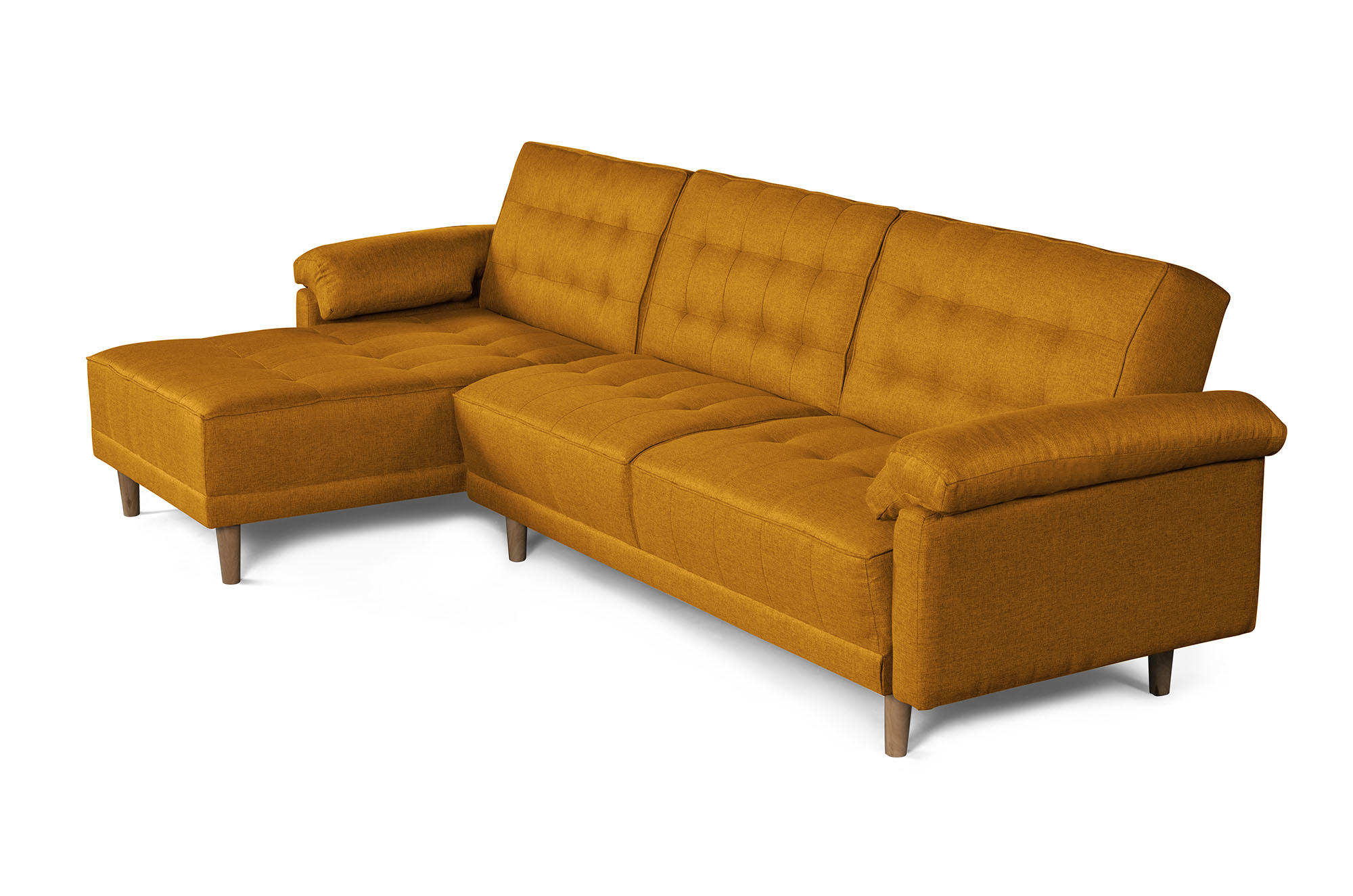 Sala Modular Landon Mostaza Makora Beehive Memory Foam de lino.
