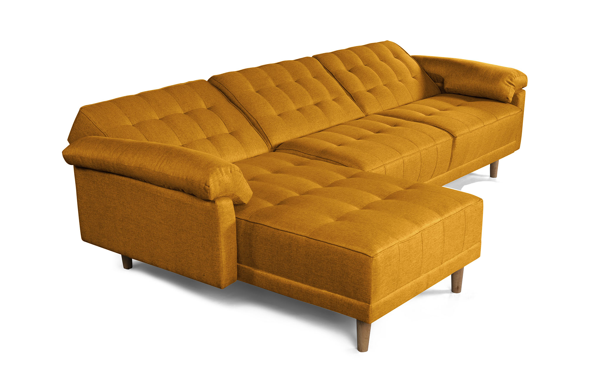 Sala Modular Landon Mostaza Makora Beehive Memory Foam de lino.