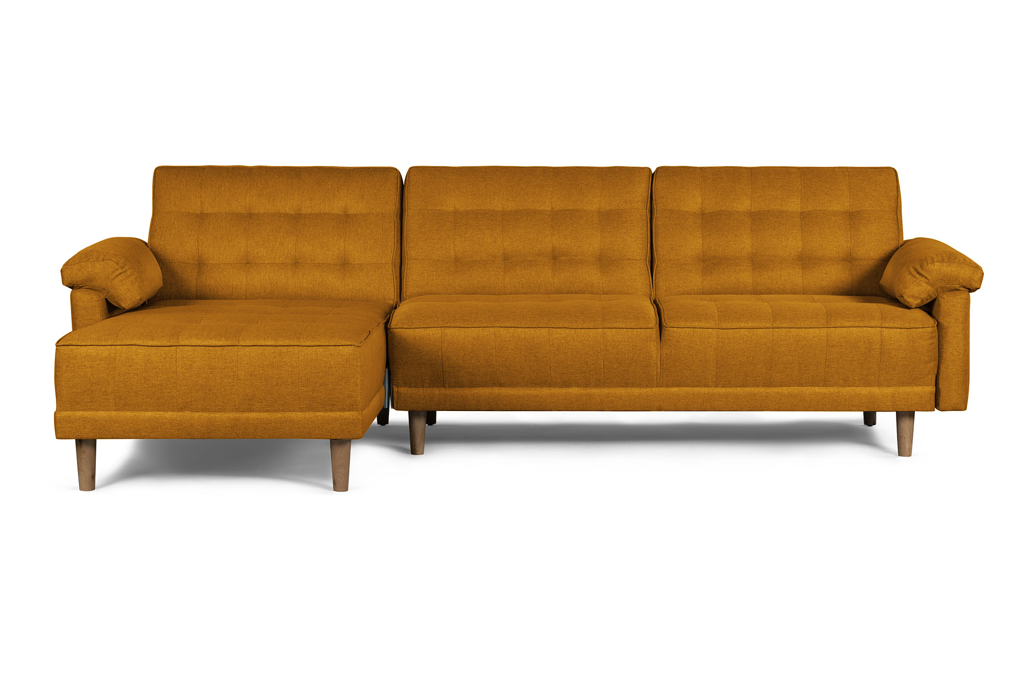 Sala Modular Landon Mostaza Makora Beehive Memory Foam de lino.