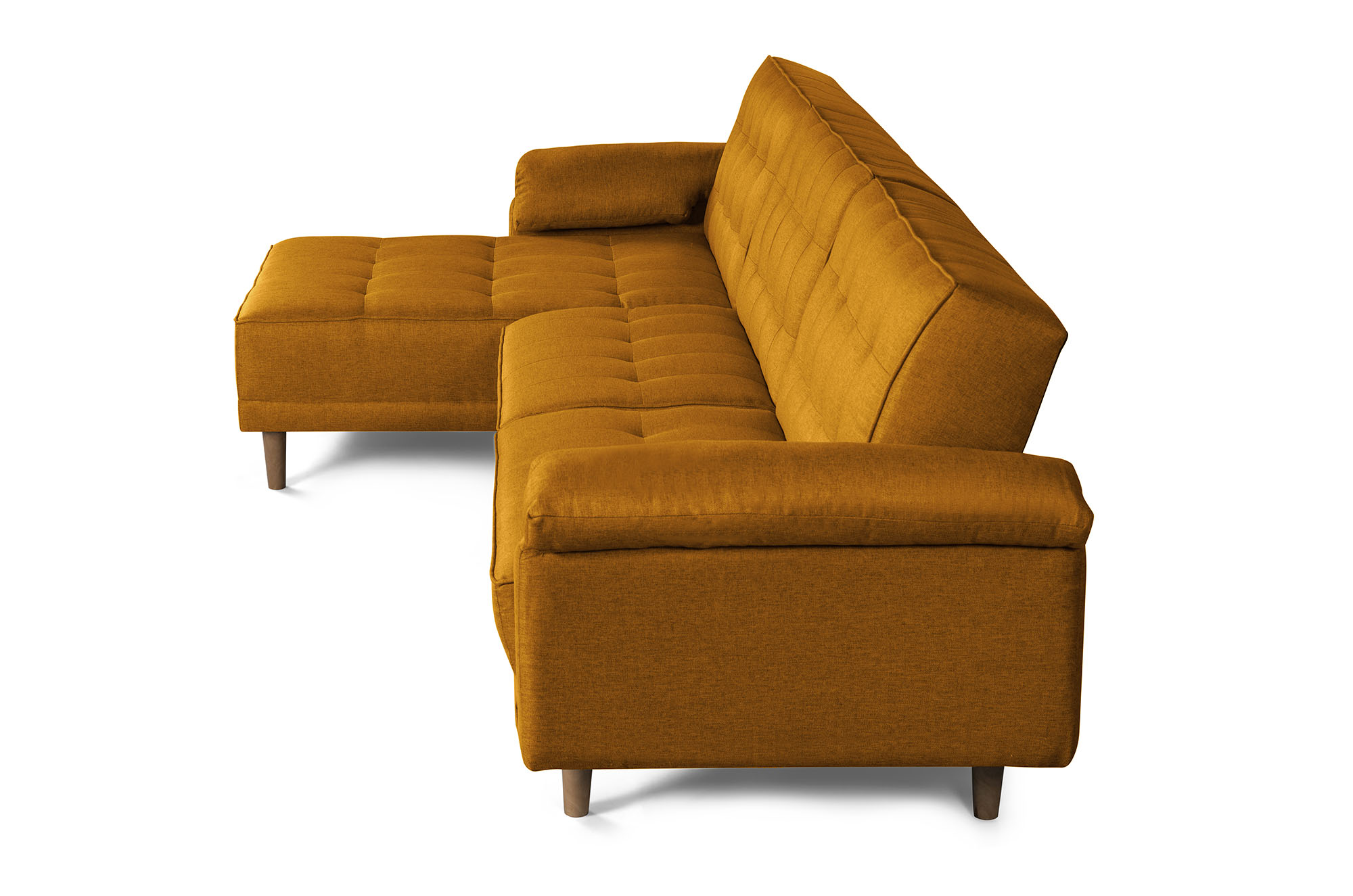 Sala Modular Landon Mostaza Makora Beehive Memory Foam de lino.