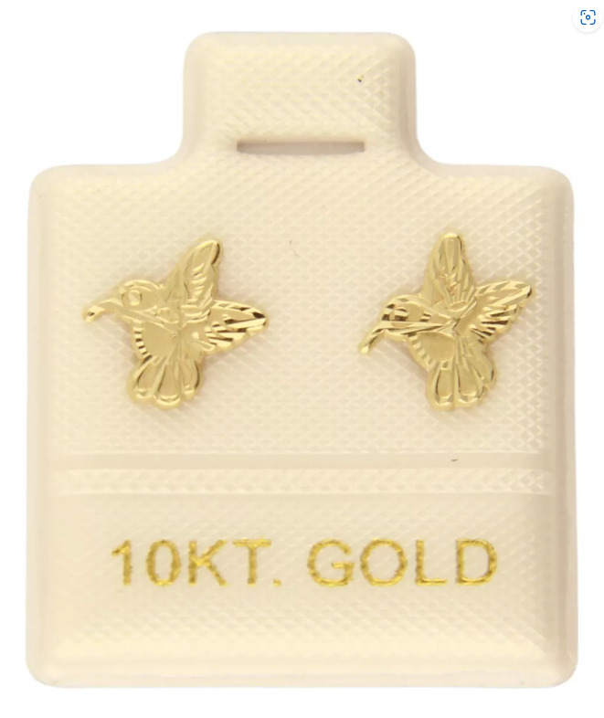 Aretes / Broquel Colibri Oro 10k Ortiz Espinosa
