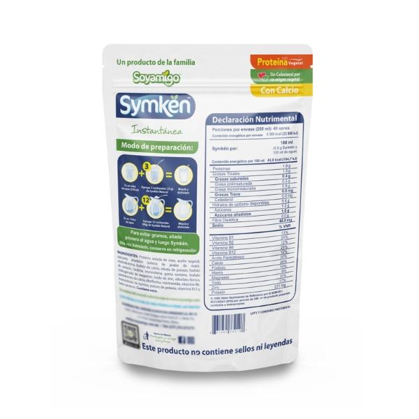 Bebida en polvo Symkën Soya Natural 1,080g | Rinde 12 litros | 100% vegetal | Alta en proteínas | Sin gluten, sin lactosa, sin colesterol