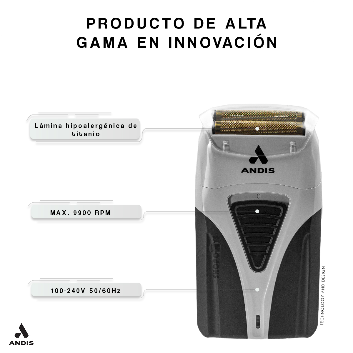 Afeitadora Andis Profoil Shaver Plus Profesional Inalambrica