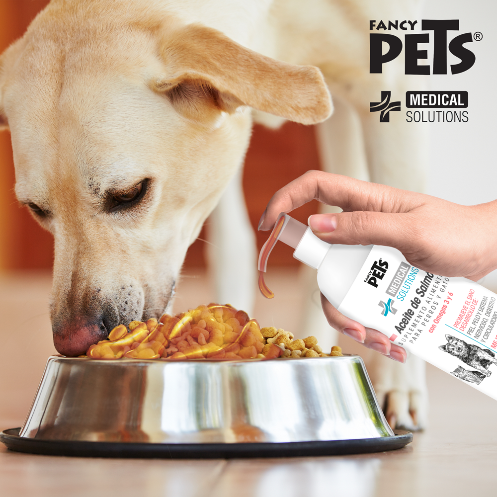 ACEITE DE SALMÓN SUPLEMENTO OMEGA-3 250 ML MS PARA MASCOTAS..