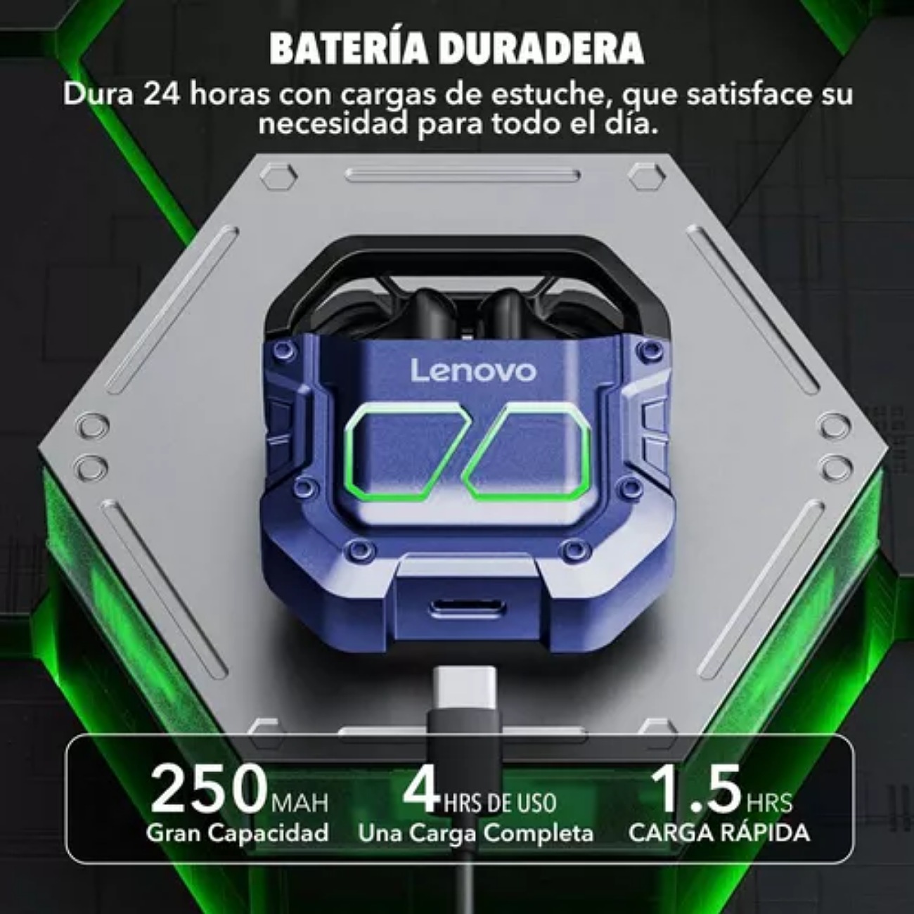 Audífonos Lenovo Xt81 Thinkplus Livepods Bluetooth 5.3 Audífonos Gamer TWS con Luces LED