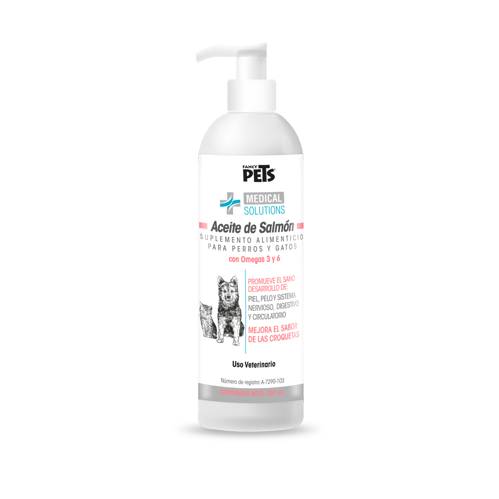 ACEITE DE SALMÓN SUPLEMENTO OMEGA-3 250 ML MS PARA MASCOTAS..