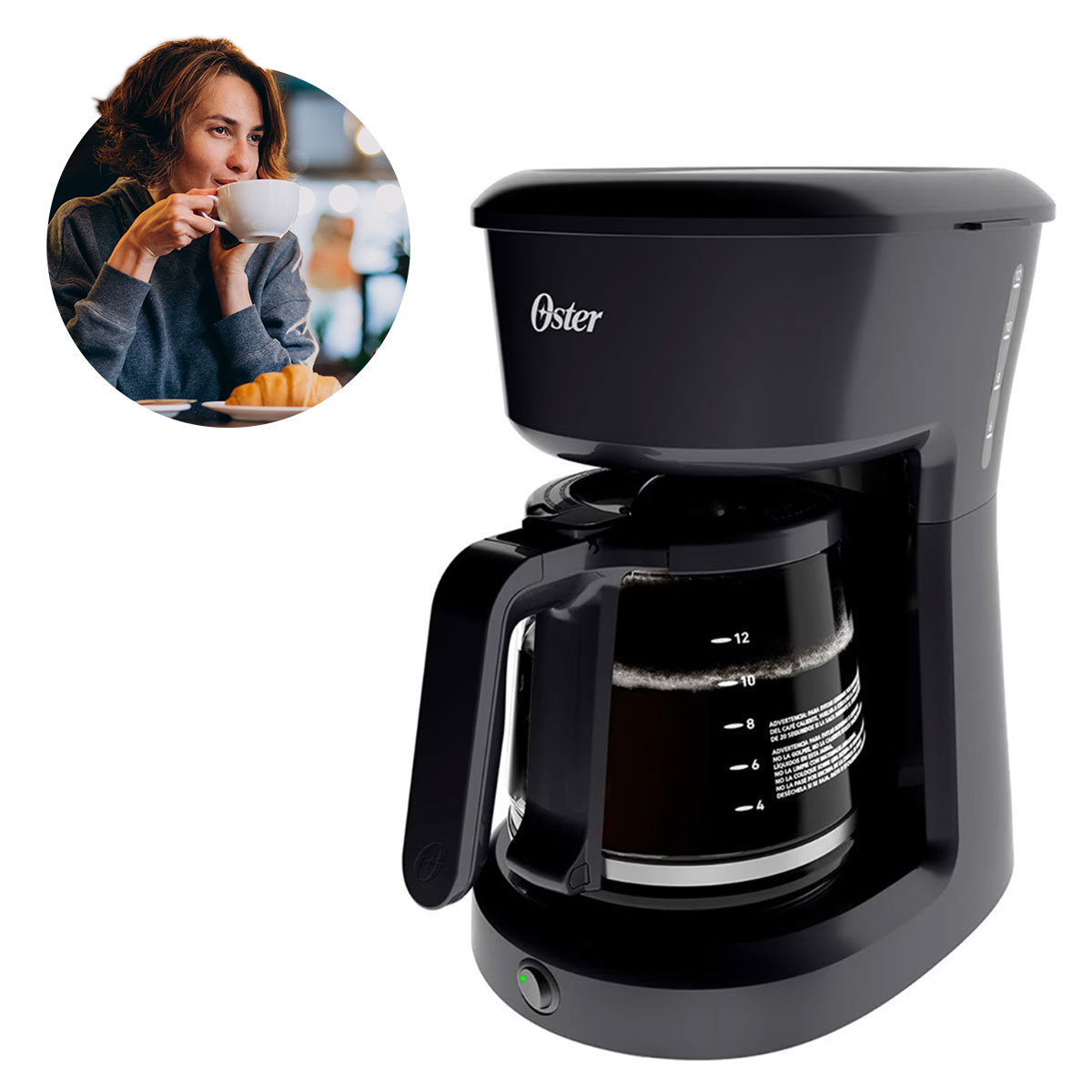 Cafetera Oster De 12 Tazas Con Filtro Permanente